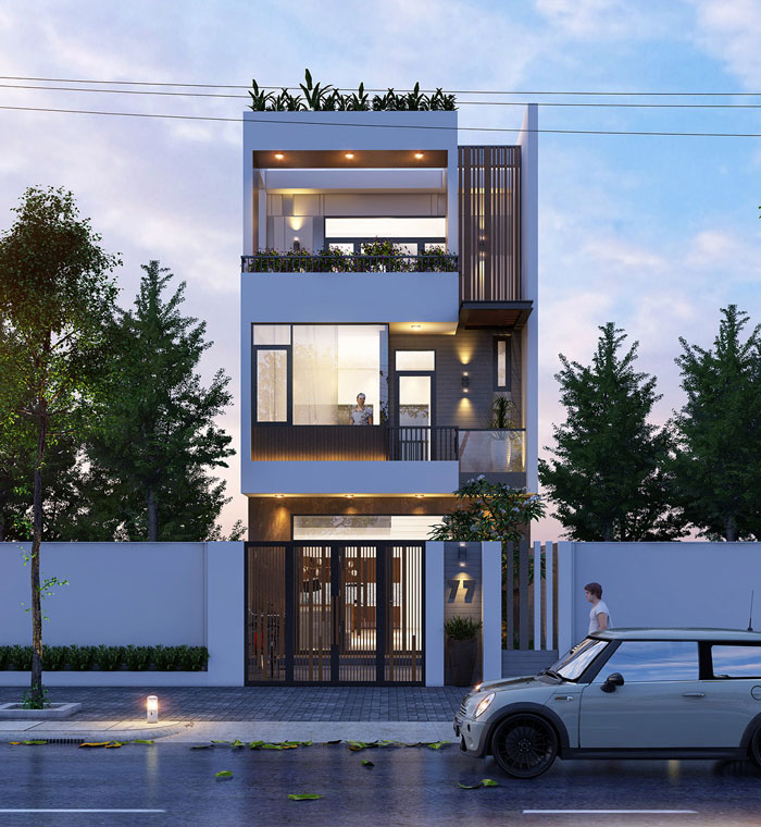 Tham khảo mẫu thiết kế nhà phố 3 tầng mẫu 2