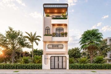 Mẫu nhà phố 1 trệt 1 lững 2 lầu